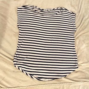 Green Envelop Large Navy Striped Top